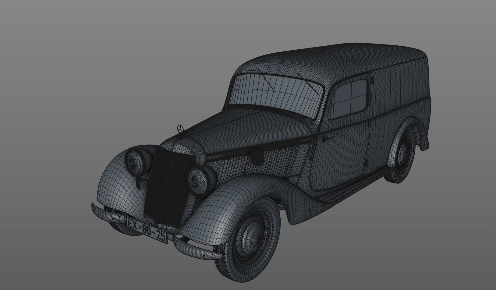 MERCEDES V170 PANEL VAN 1952 3D model_30