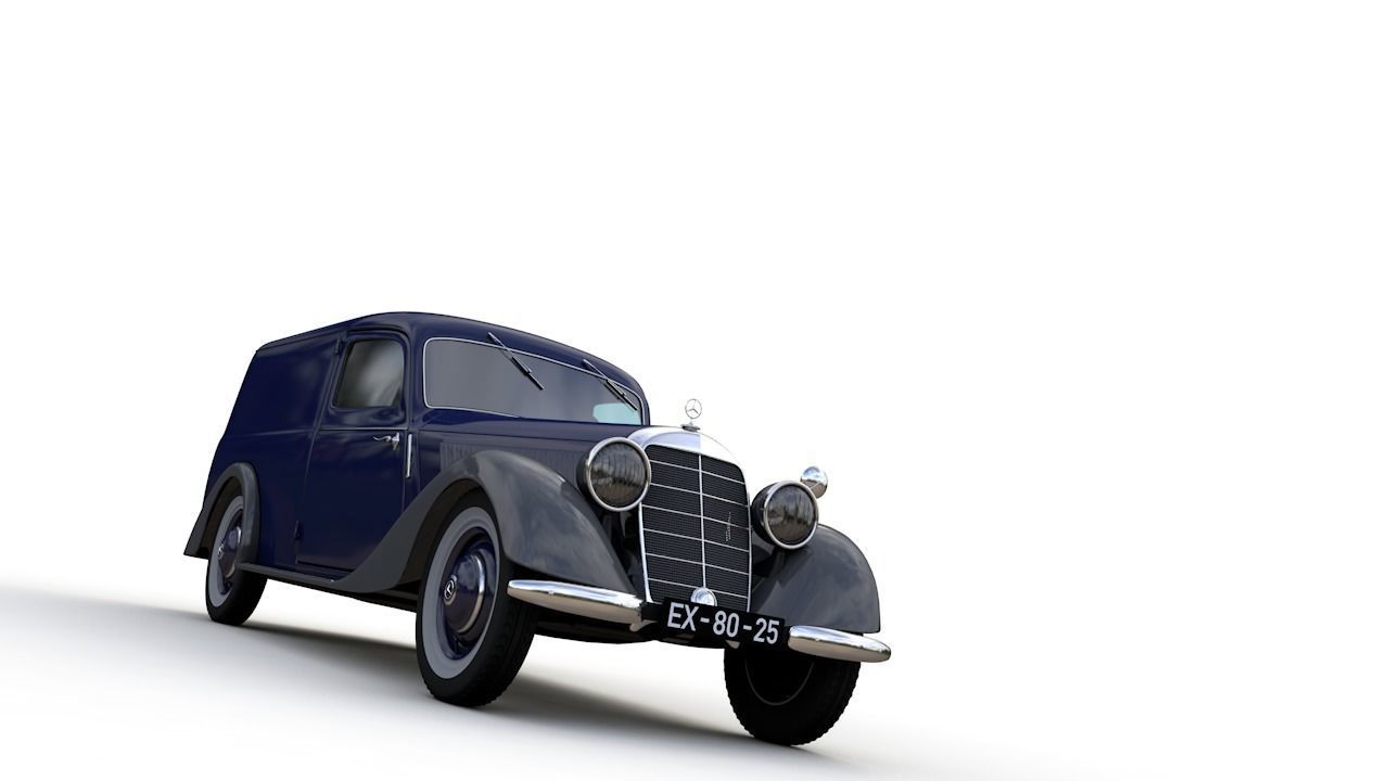 MERCEDES V170 PANEL VAN 1952 3D model_7
