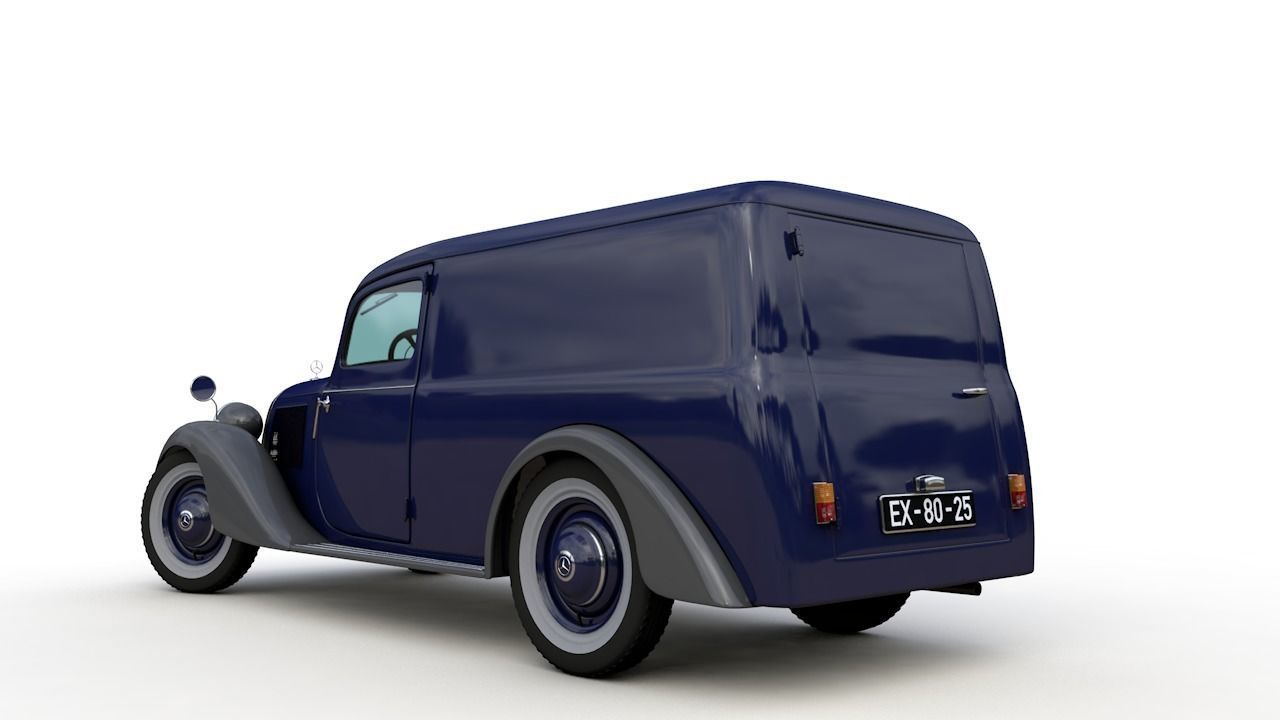 MERCEDES V170 PANEL VAN 1952 3D model_4
