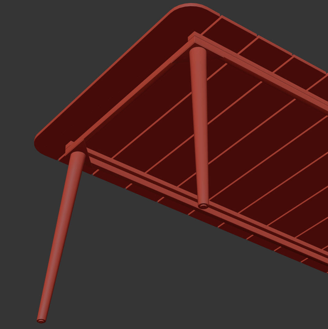 Article Latta beach Sand Dinning table with Rumi chair 3D model_19