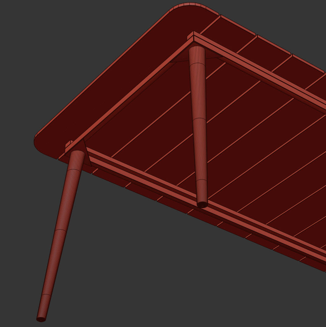 Article Latta beach Sand Dinning table with Rumi chair 3D model_18