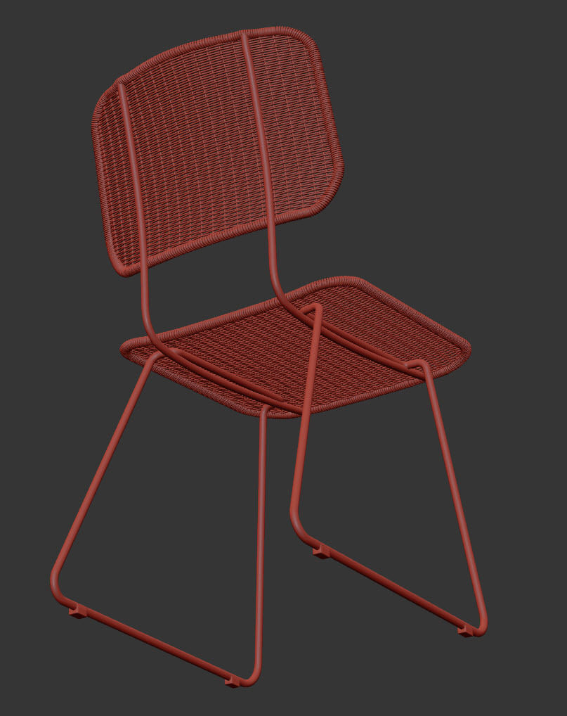 Article Latta beach Sand Dinning table with Rumi chair 3D model_8