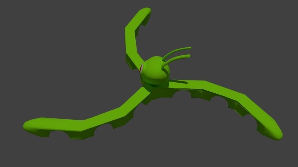Alien Squid Low-poly 3D model_3