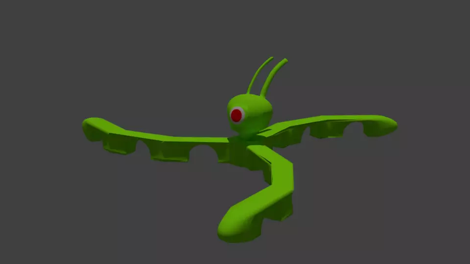 Alien Squid Low-poly 3D model_0