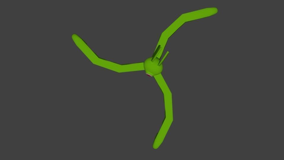 Alien Squid Low-poly 3D model_1