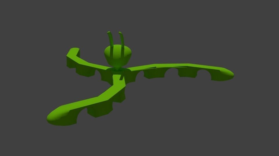 Alien Squid Low-poly 3D model_2
