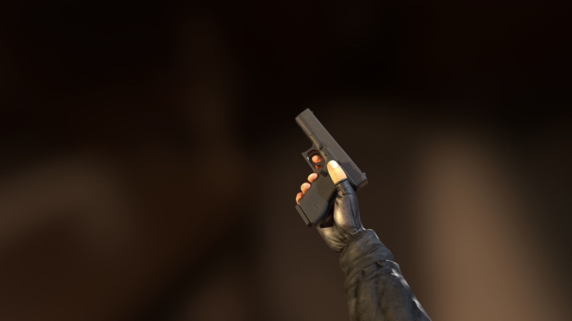 Glock 17 with mount red dot and flashlight and laser combo Low-poly 3D model_14