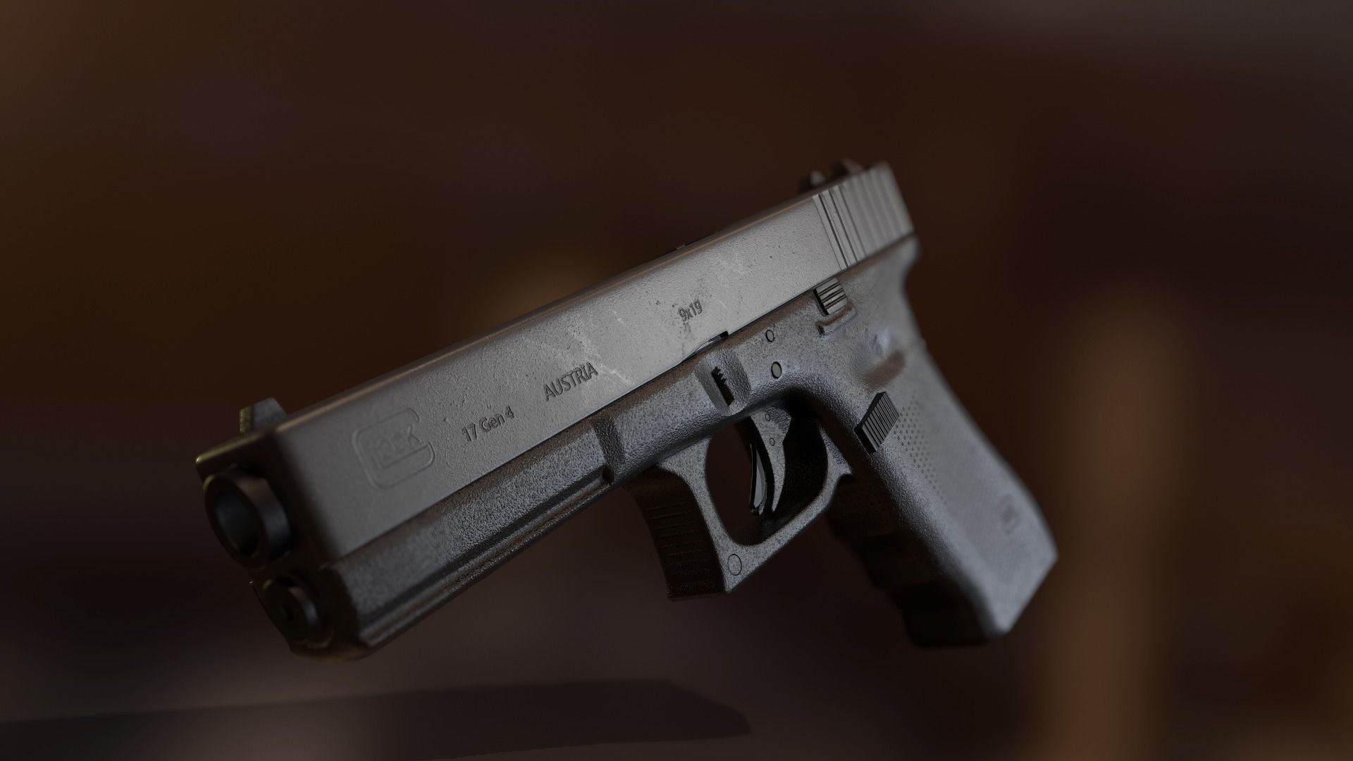 Glock 17 with mount red dot and flashlight and laser combo Low-poly 3D model_8
