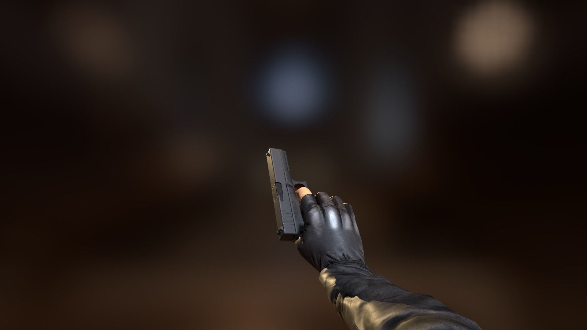 Glock 17 with mount red dot and flashlight and laser combo Low-poly 3D model_13