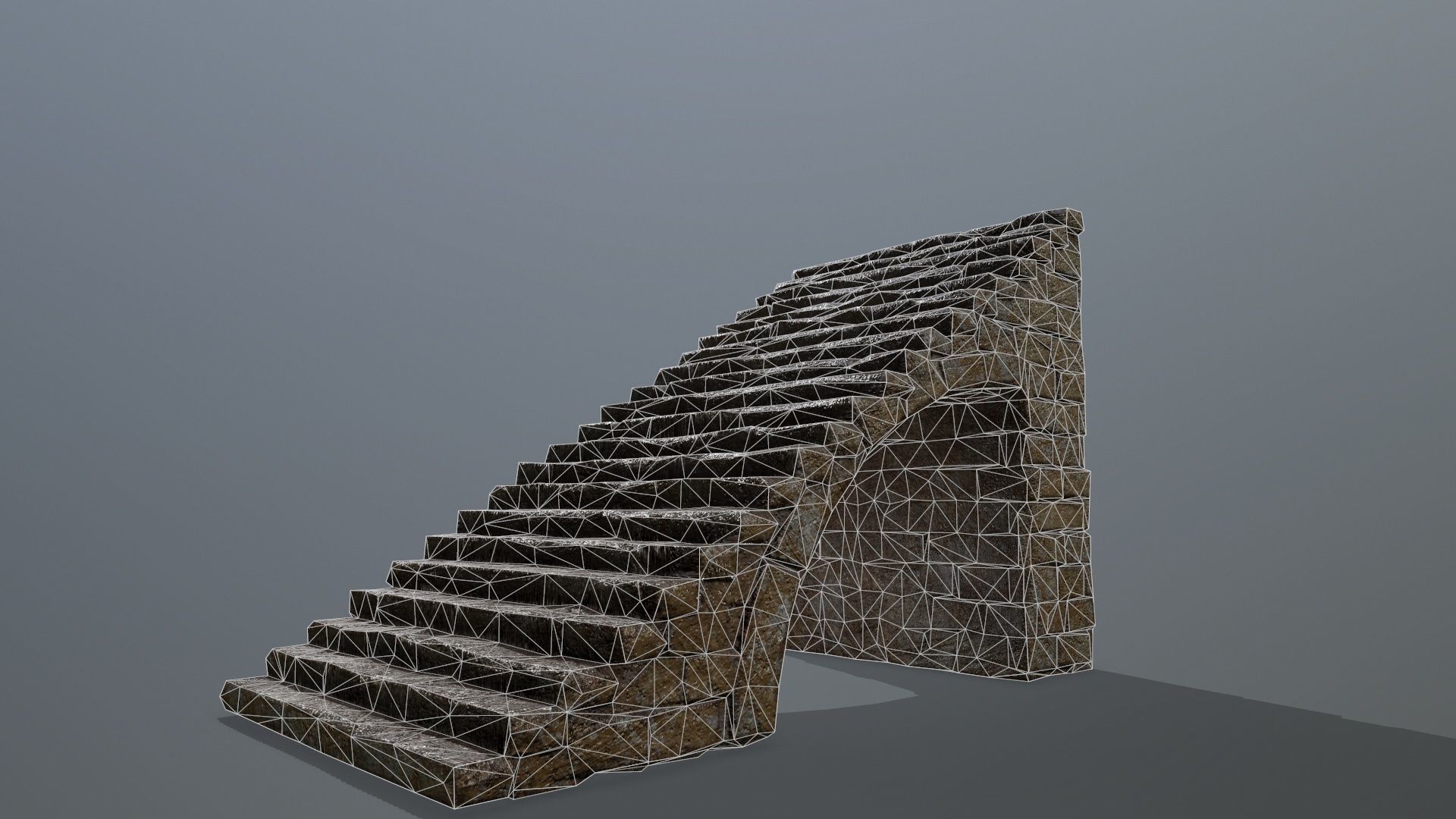 stairs brick wall Low-poly 3D model_14