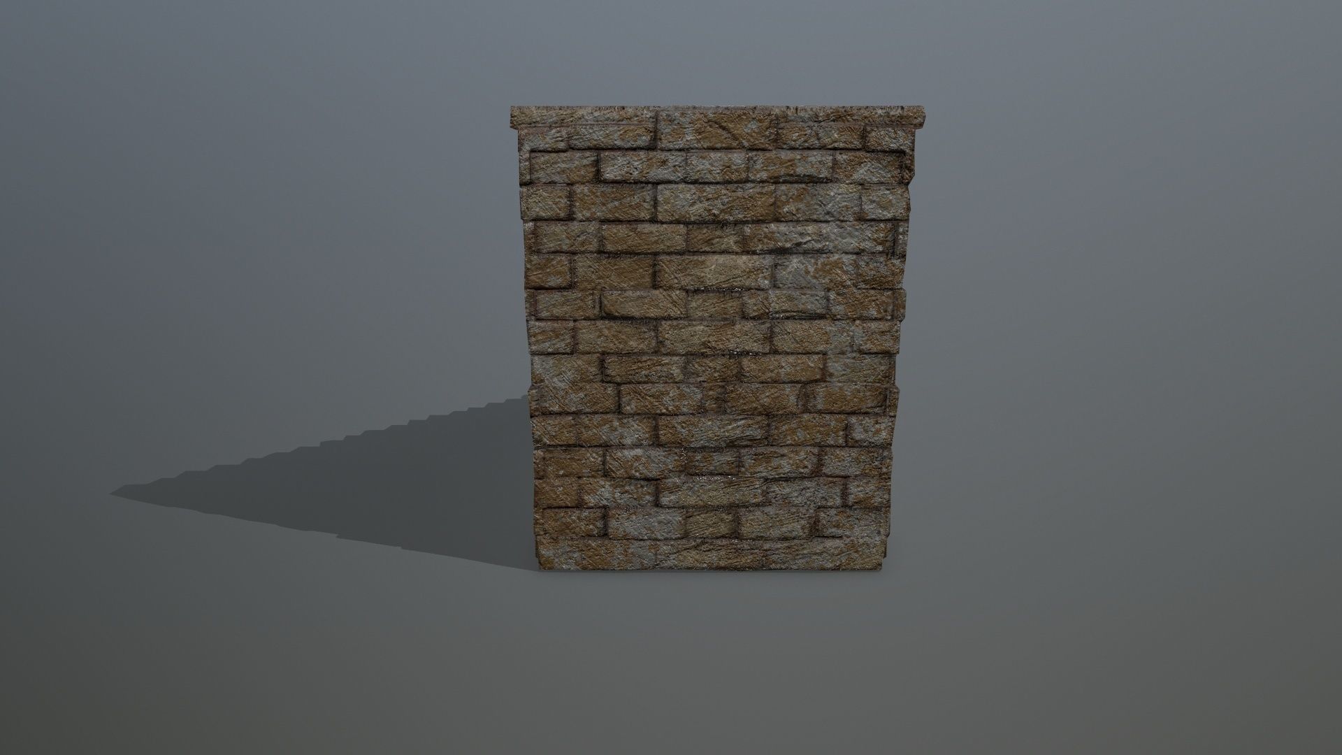stairs brick wall Low-poly 3D model_3