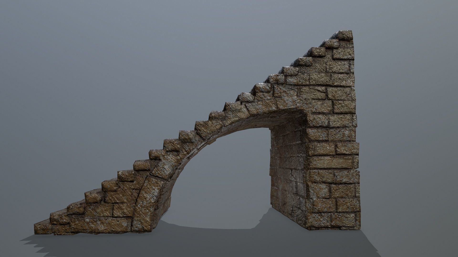 stairs brick wall Low-poly 3D model_12