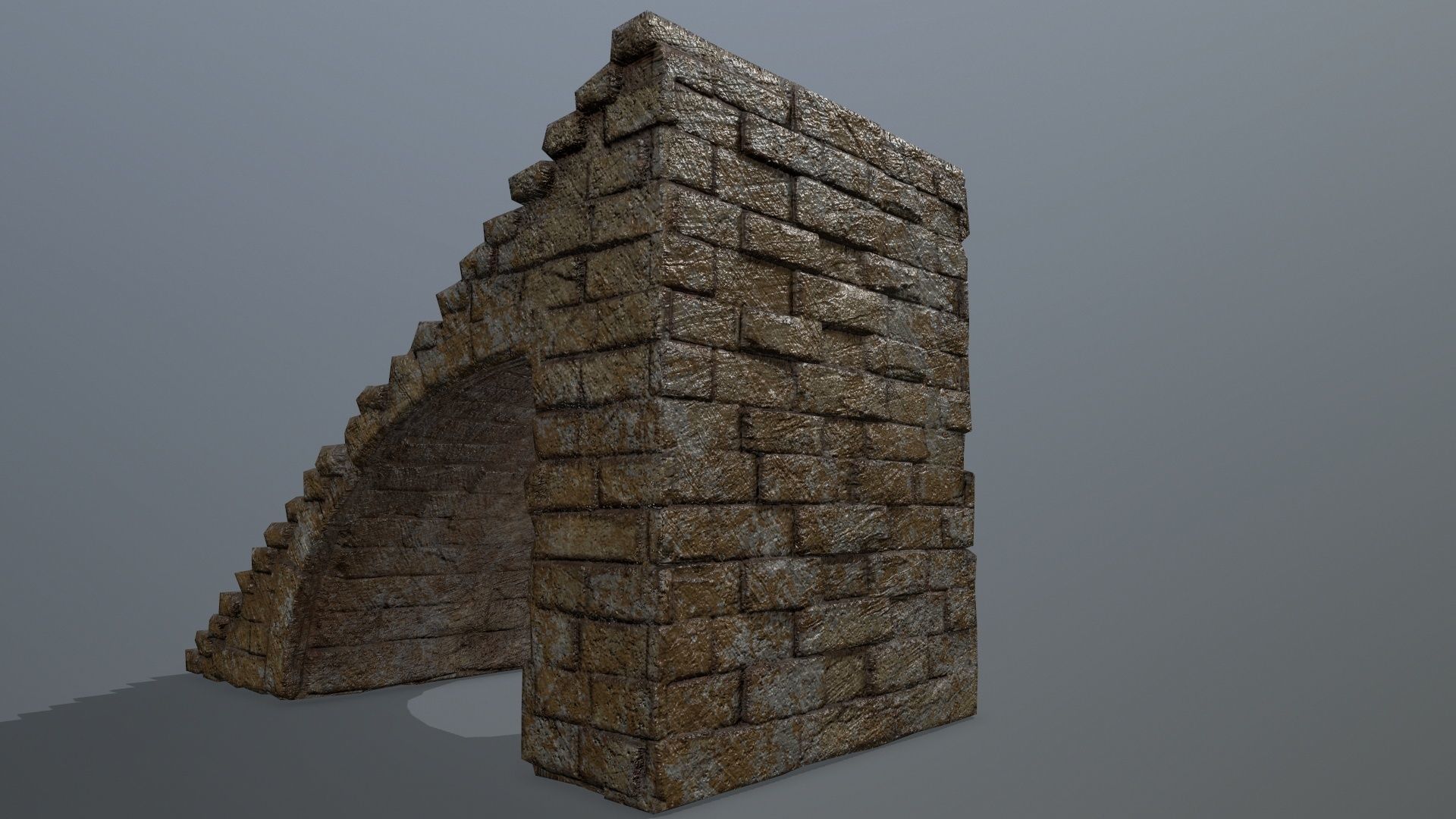 stairs brick wall Low-poly 3D model_11