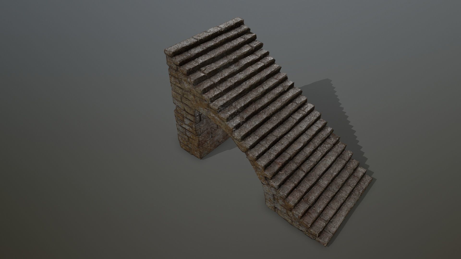 stairs brick wall Low-poly 3D model_8