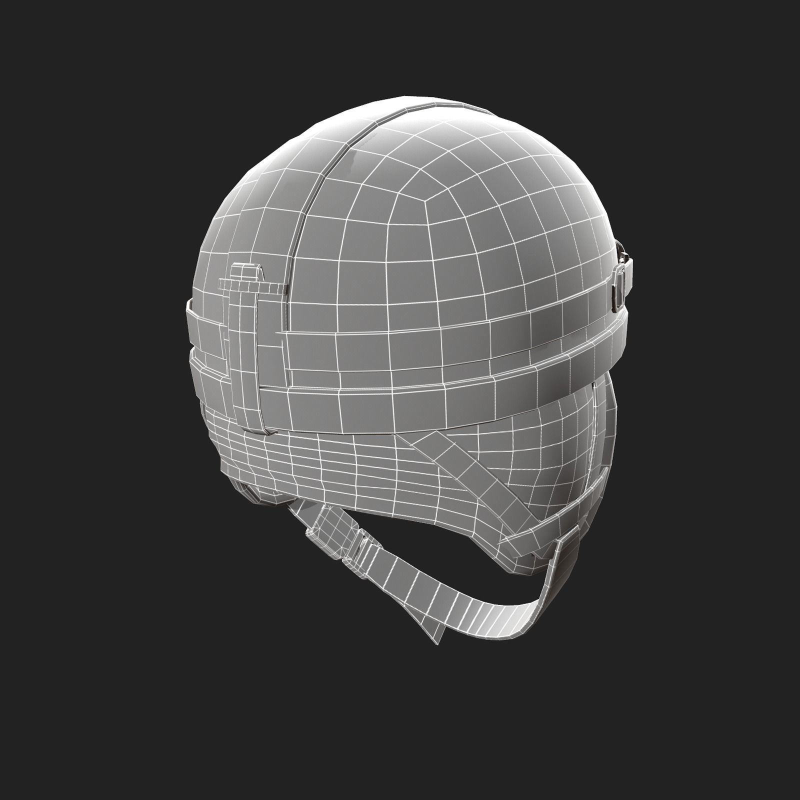 Helmet scifi military low poly Low-poly 3D model_4