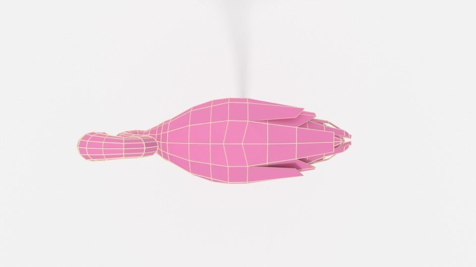 Low Poly Cartoon Flamingo Low-poly 3D model_15