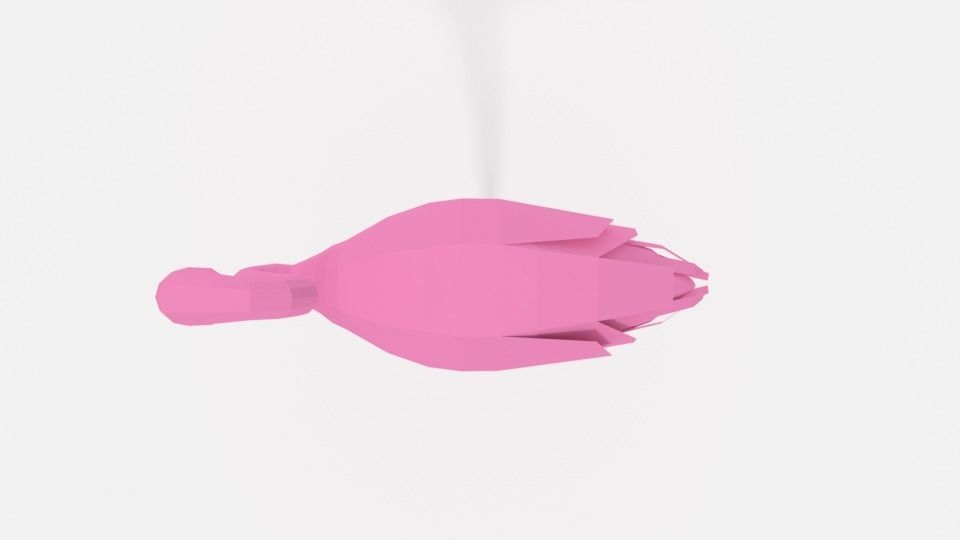 Low Poly Cartoon Flamingo Low-poly 3D model_7