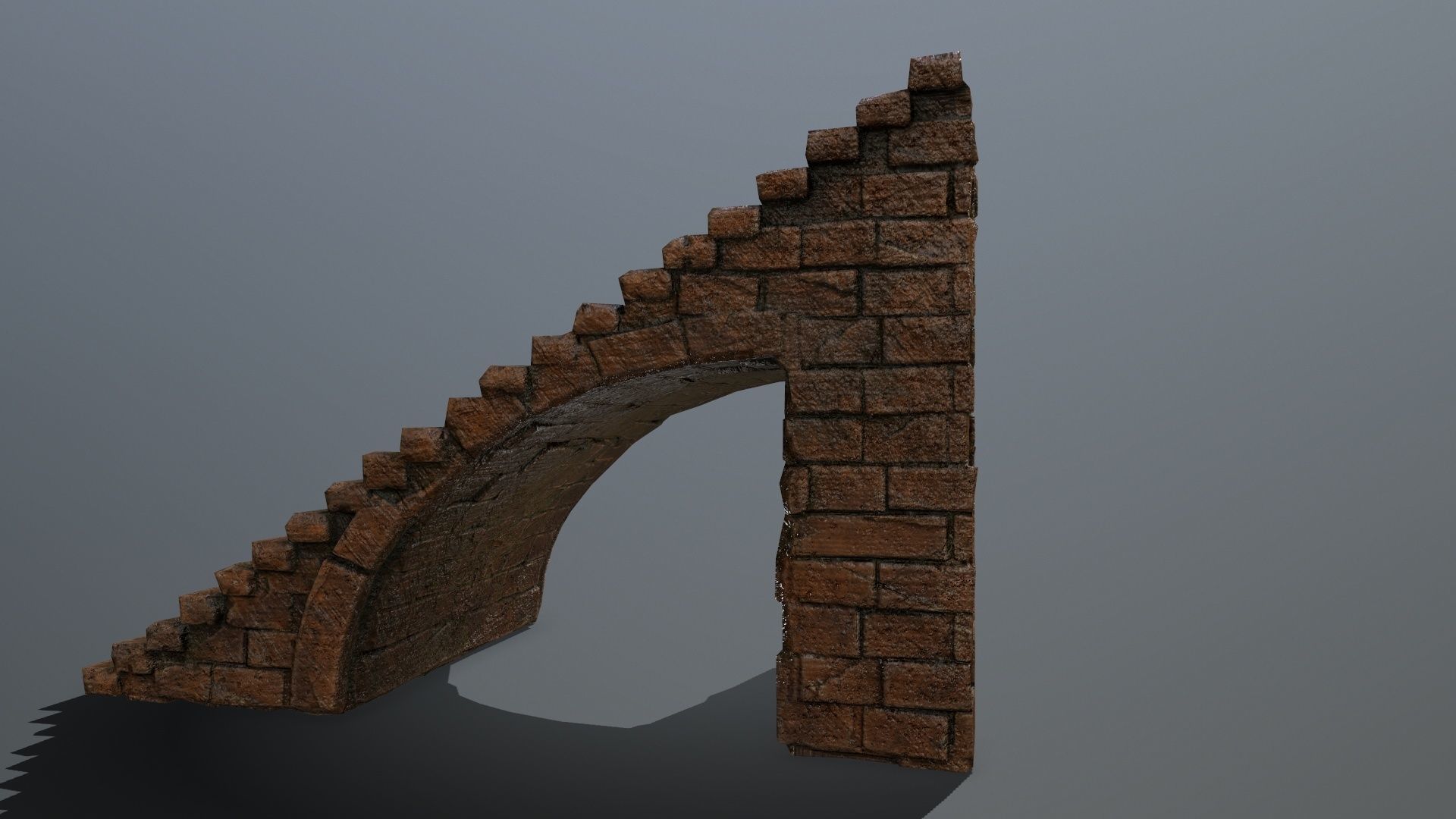 stairs brick arch Low-poly 3D model_11