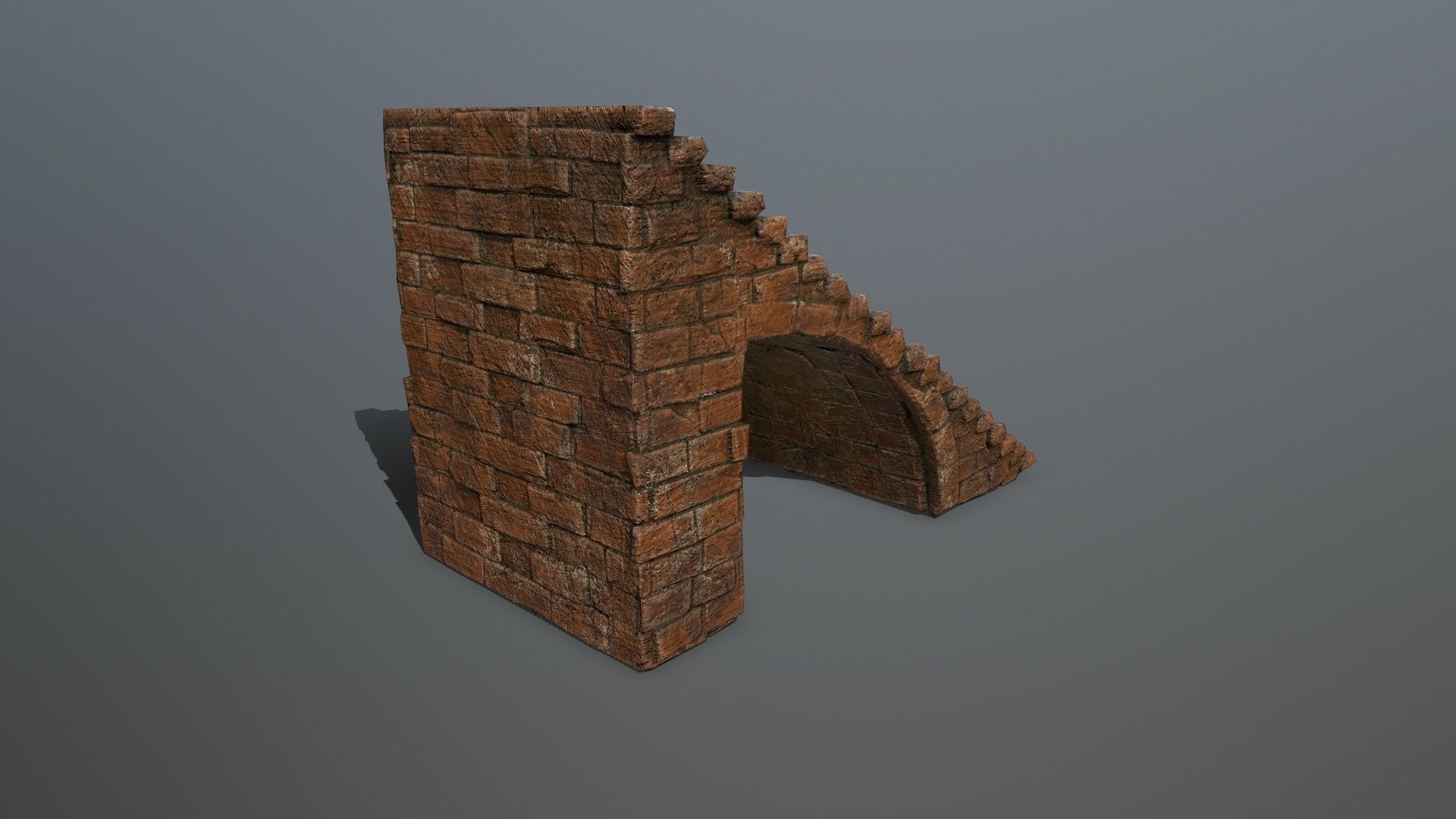 stairs brick arch Low-poly 3D model_2