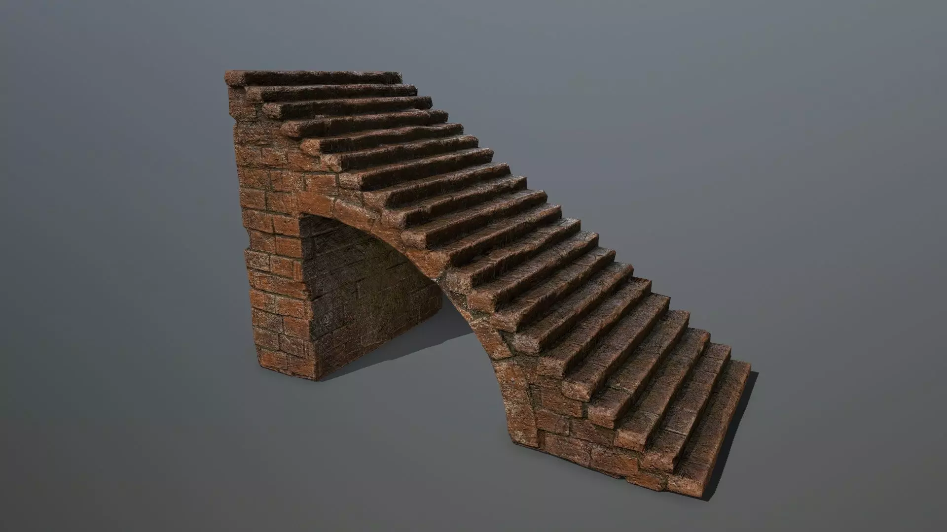 stairs brick arch Low-poly 3D model_0