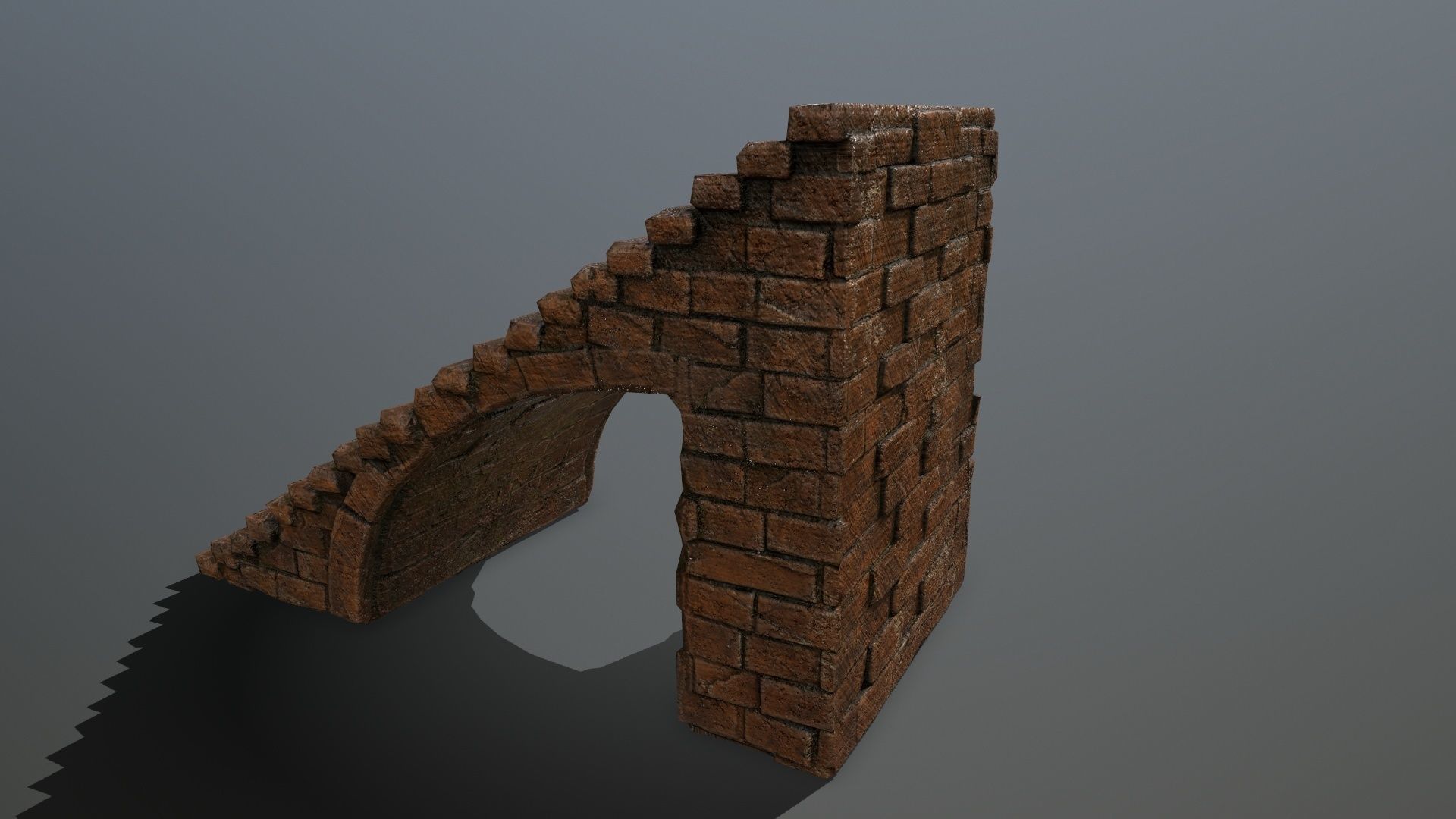 stairs brick arch Low-poly 3D model_4