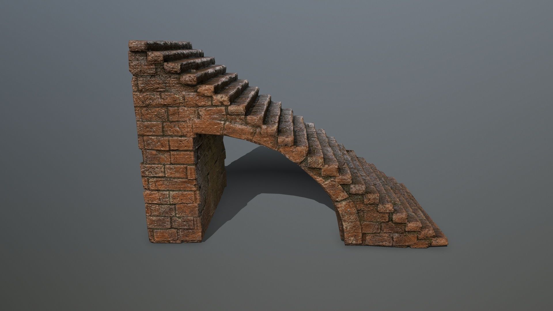 stairs brick arch Low-poly 3D model_1