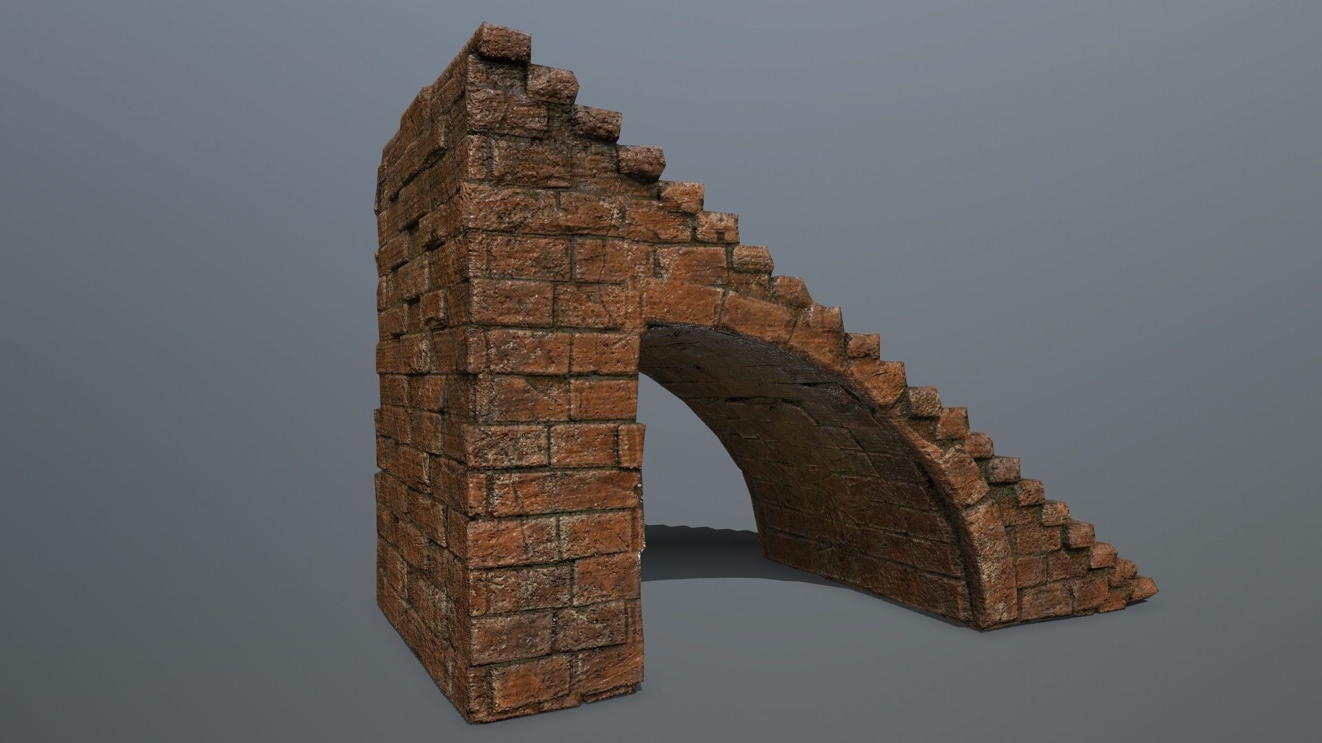stairs brick arch Low-poly 3D model_9