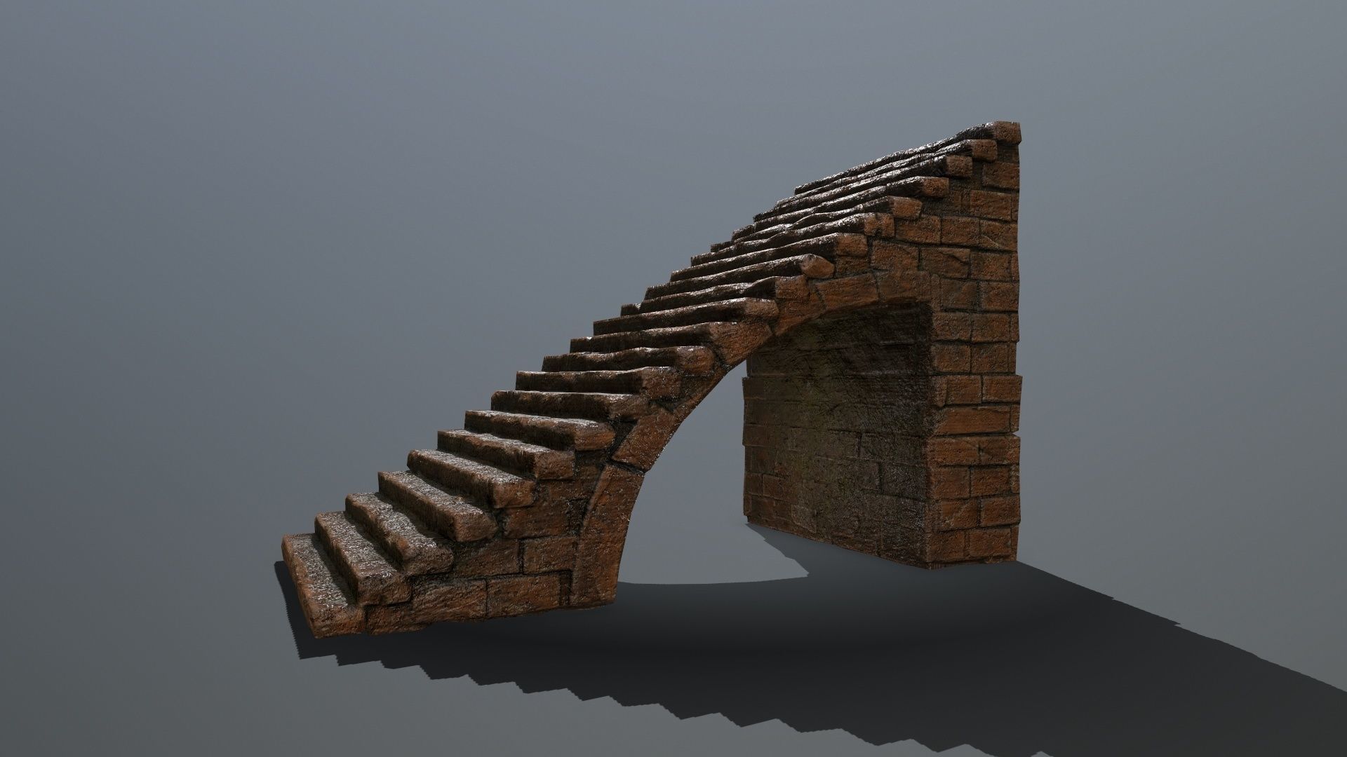 stairs brick arch Low-poly 3D model_13