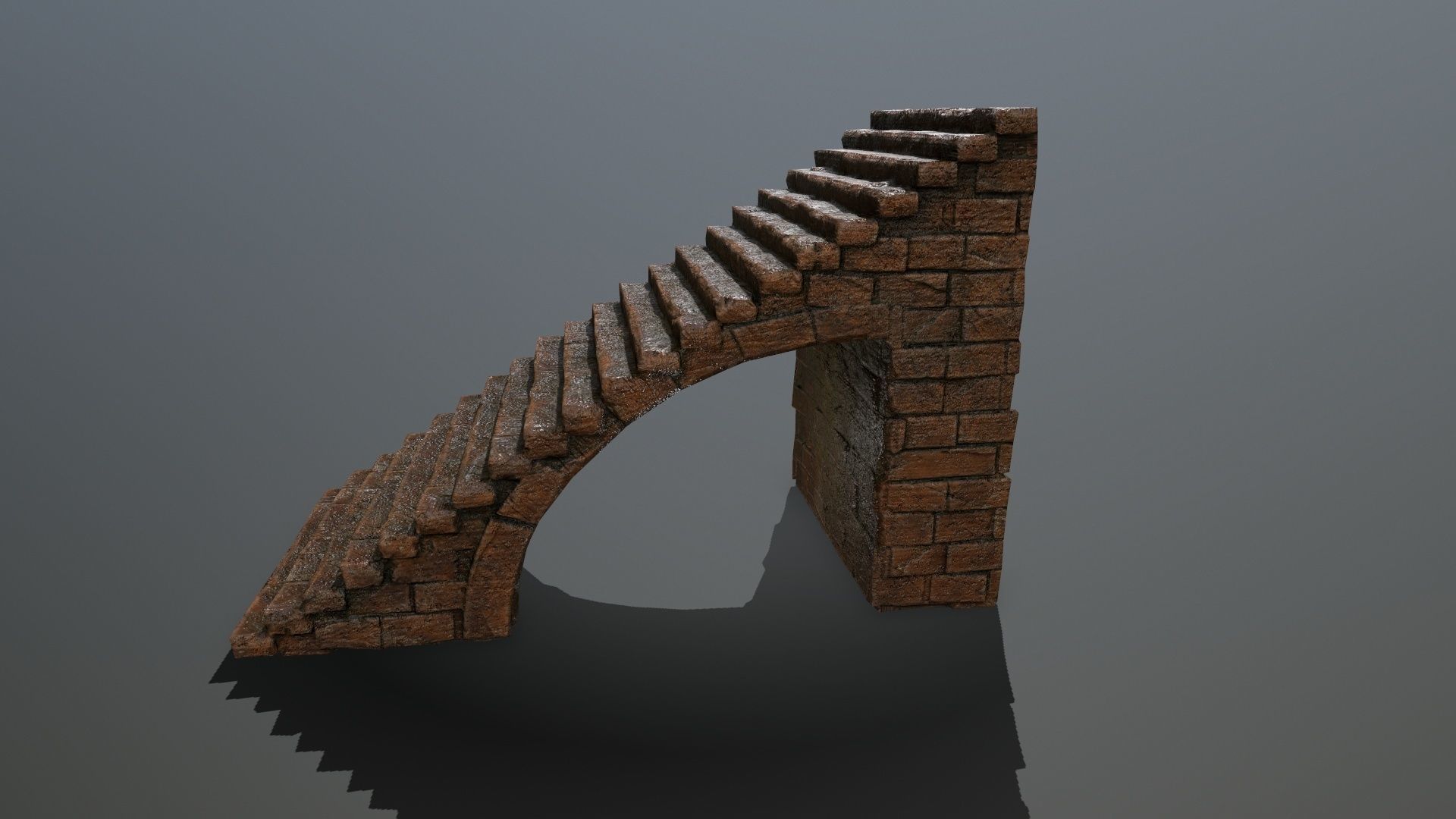 stairs brick arch Low-poly 3D model_5