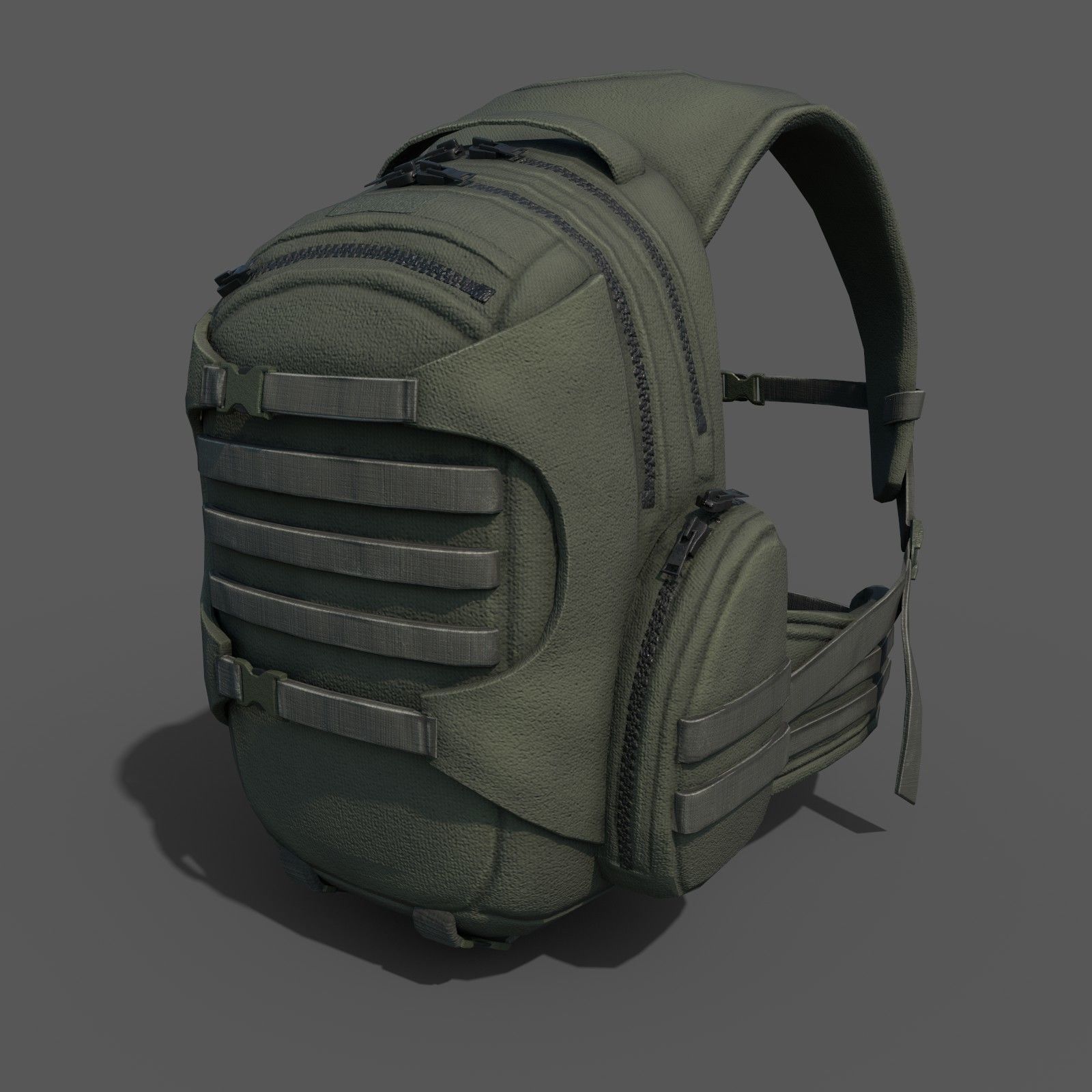 Human Backpack military Scifi  Low-poly 3D model_2