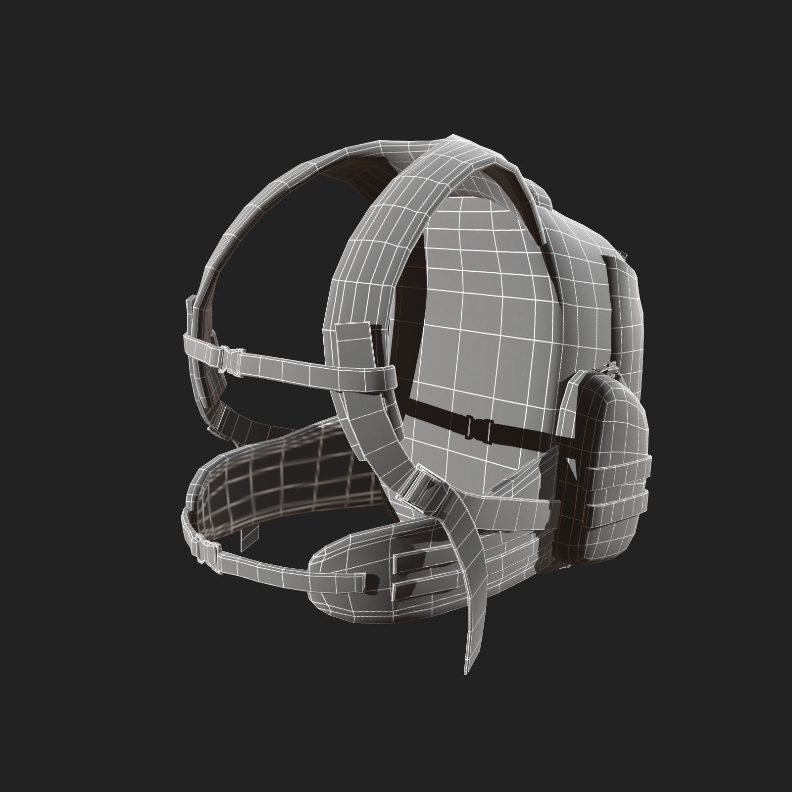 Human Backpack military Scifi  Low-poly 3D model_5