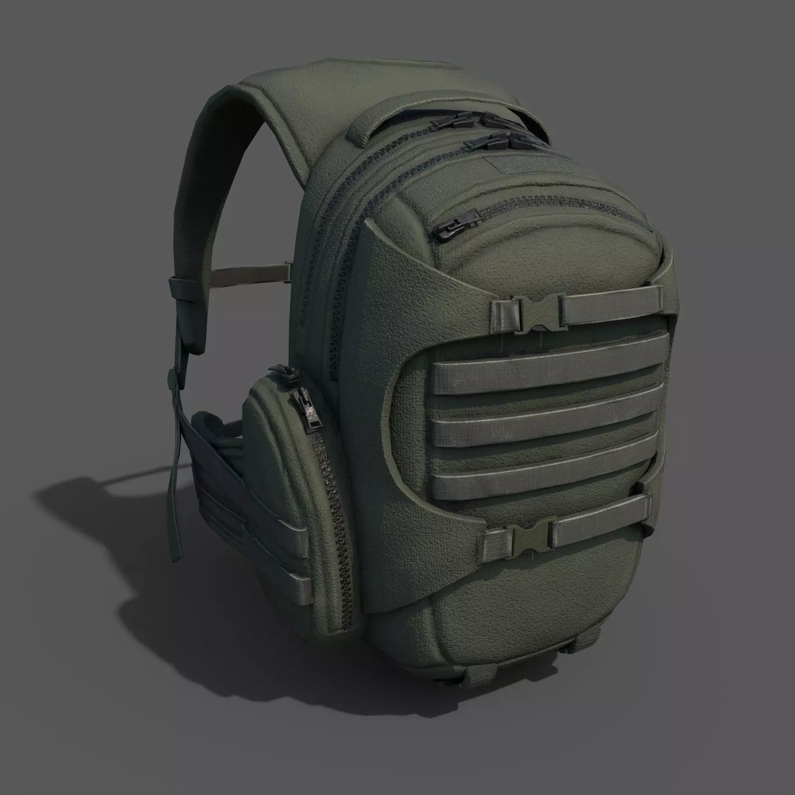Human Backpack military Scifi  Low-poly 3D model_0