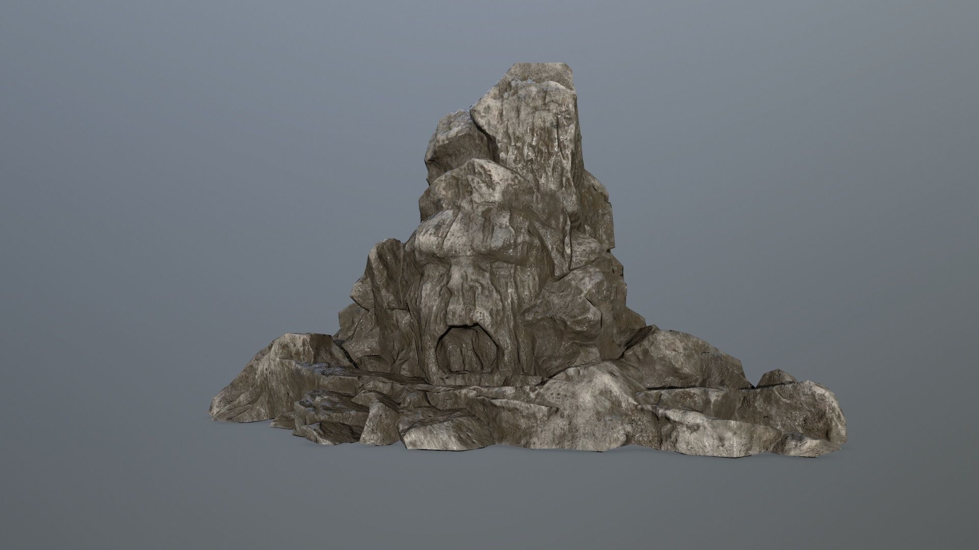 rock gate Low-poly 3D model_8