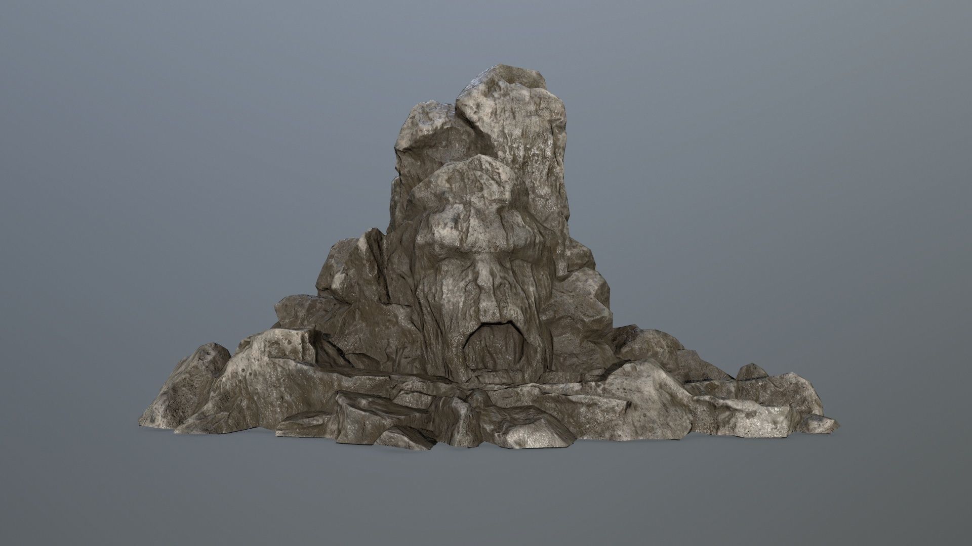 rock gate Low-poly 3D model_1