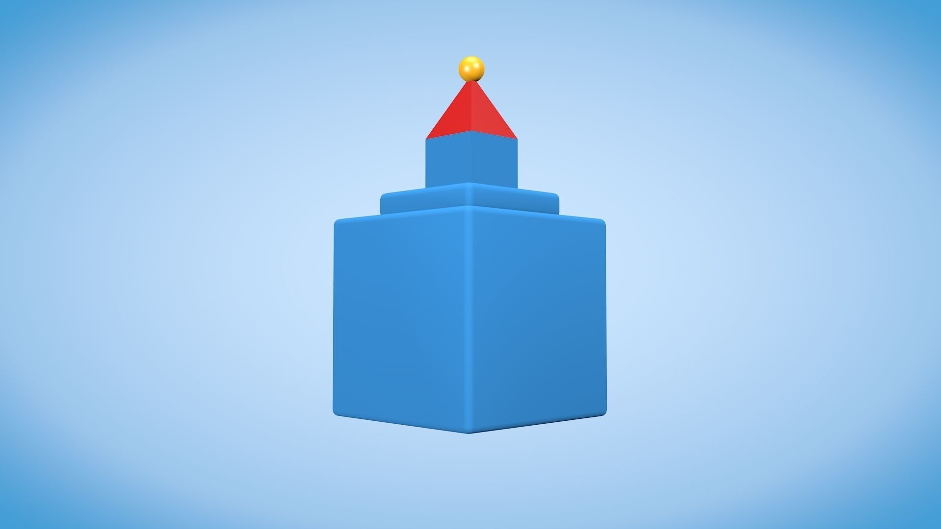 Toy House Low-poly 3D model_2