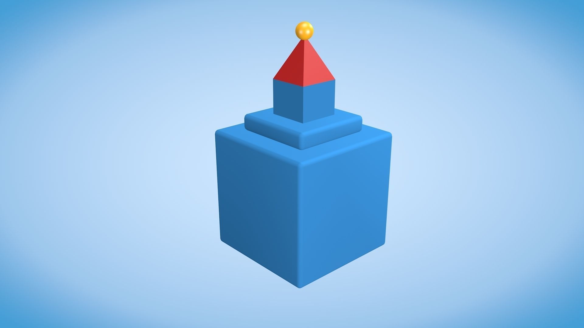 Toy House Low-poly 3D model_3