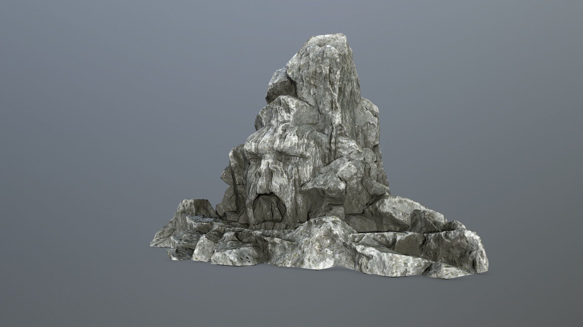 rock gate Low-poly 3D model_2