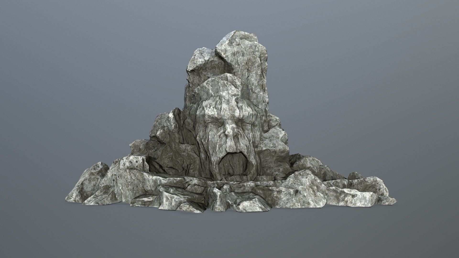 rock gate Low-poly 3D model_1