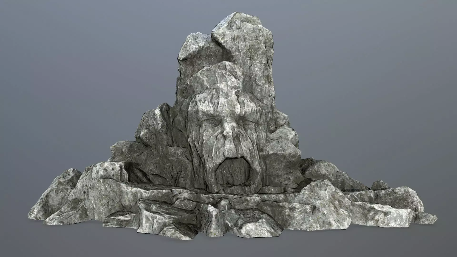 rock gate Low-poly 3D model_0