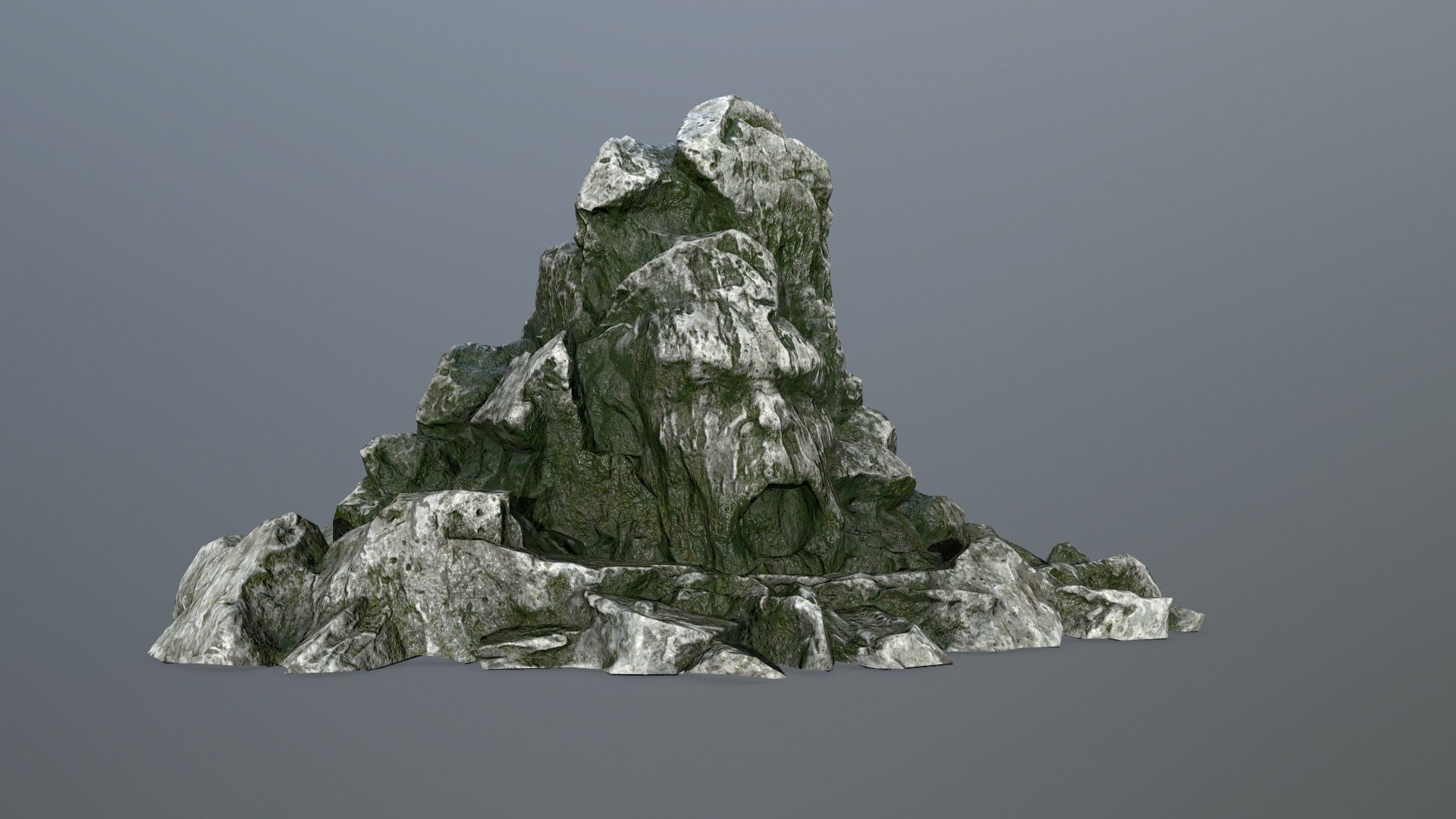 rock gate Low-poly 3D model_8