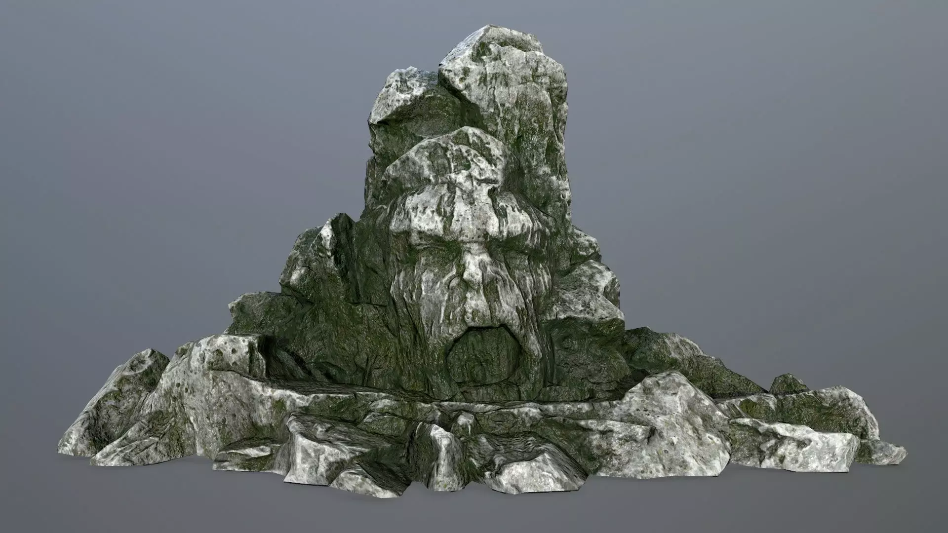 rock gate Low-poly 3D model_0