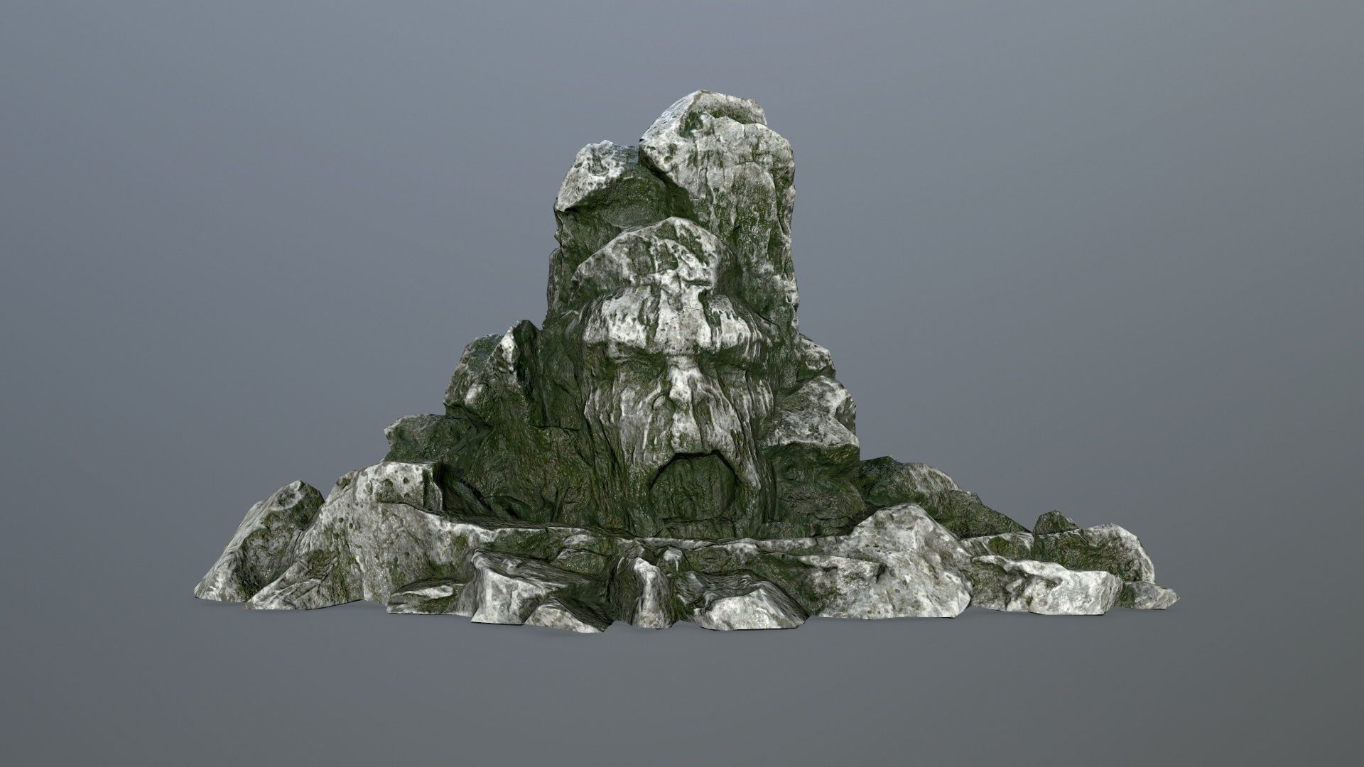 rock gate Low-poly 3D model_1