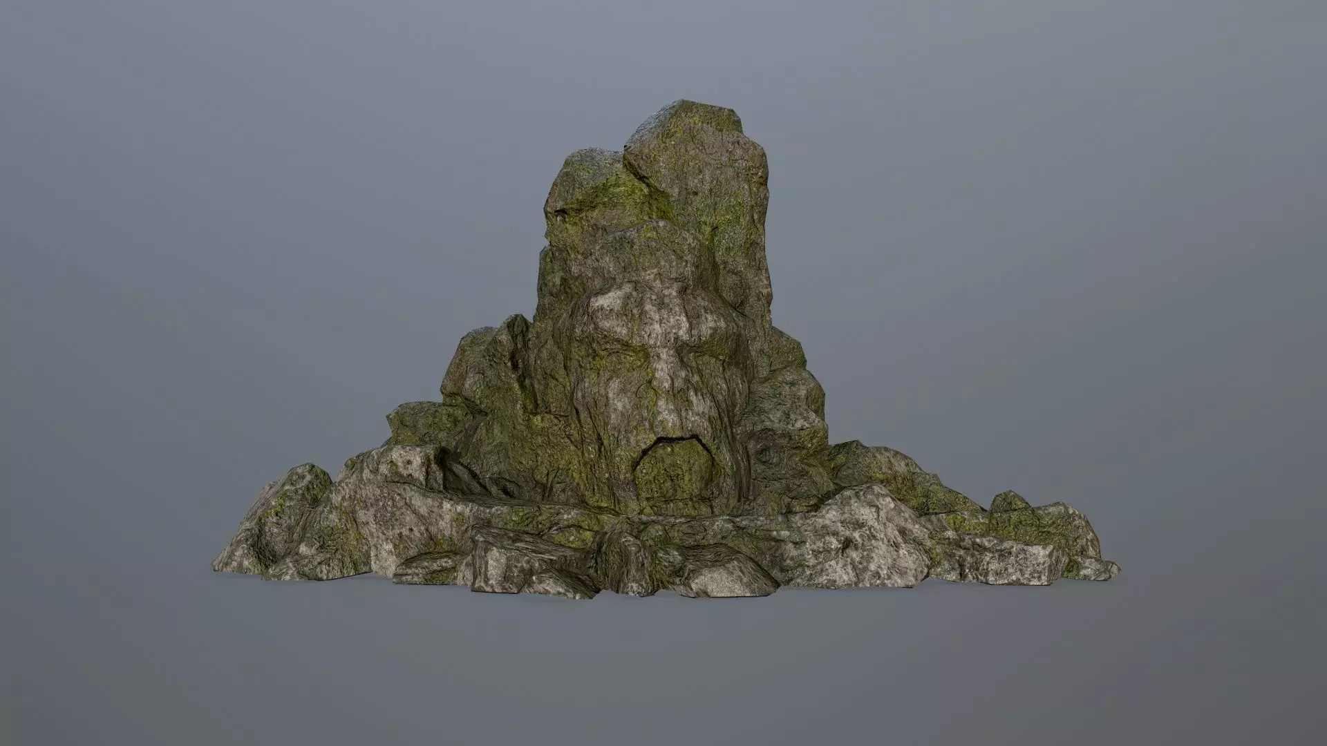 rock gate Low-poly 3D model_0