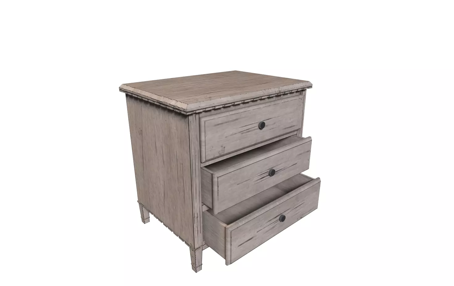 Drawer bedside table with drawers Free low-poly 3D model