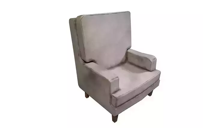 single seater sofa Low-poly 3D model