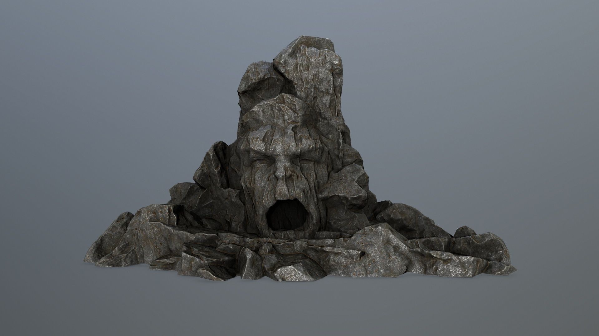 rock gate Low-poly 3D model_1