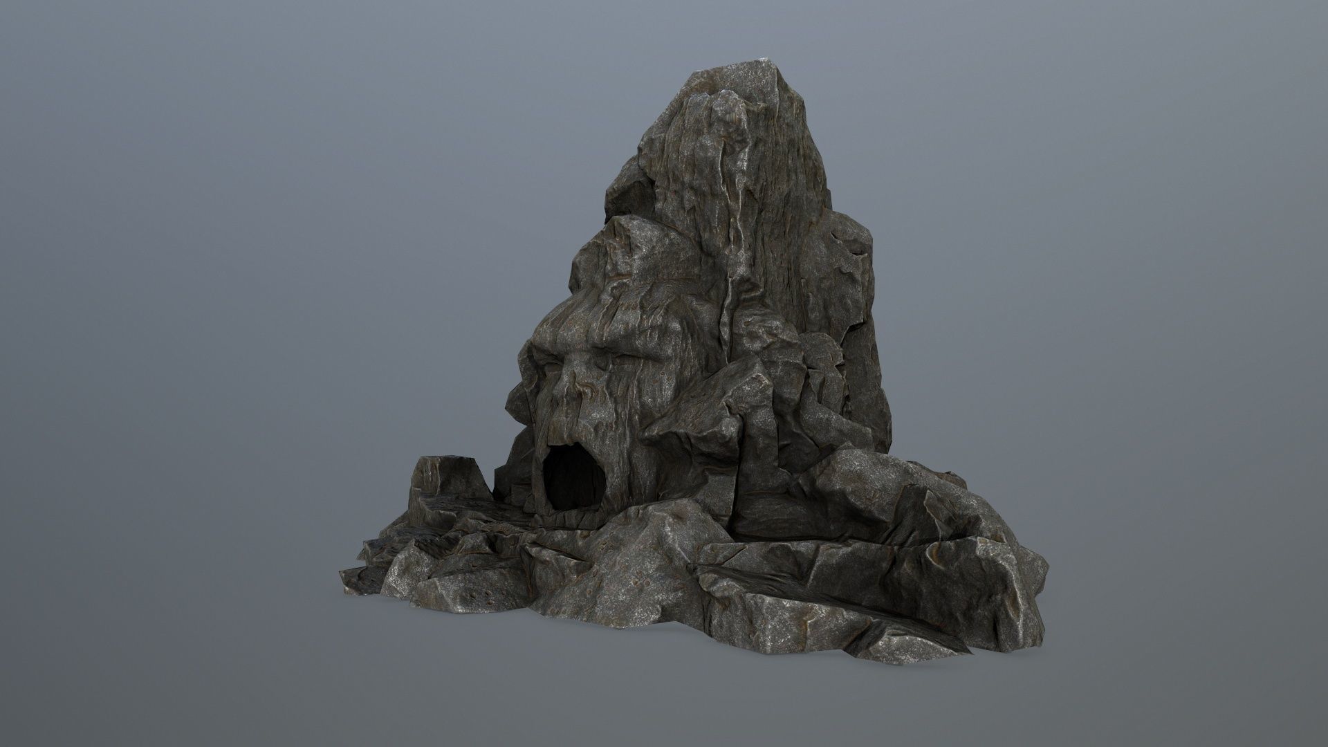 rock gate Low-poly 3D model_2