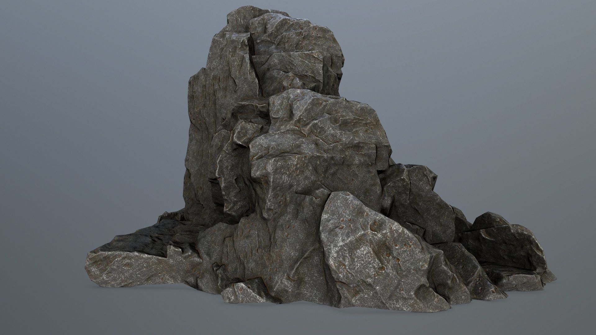 rock gate Low-poly 3D model_6