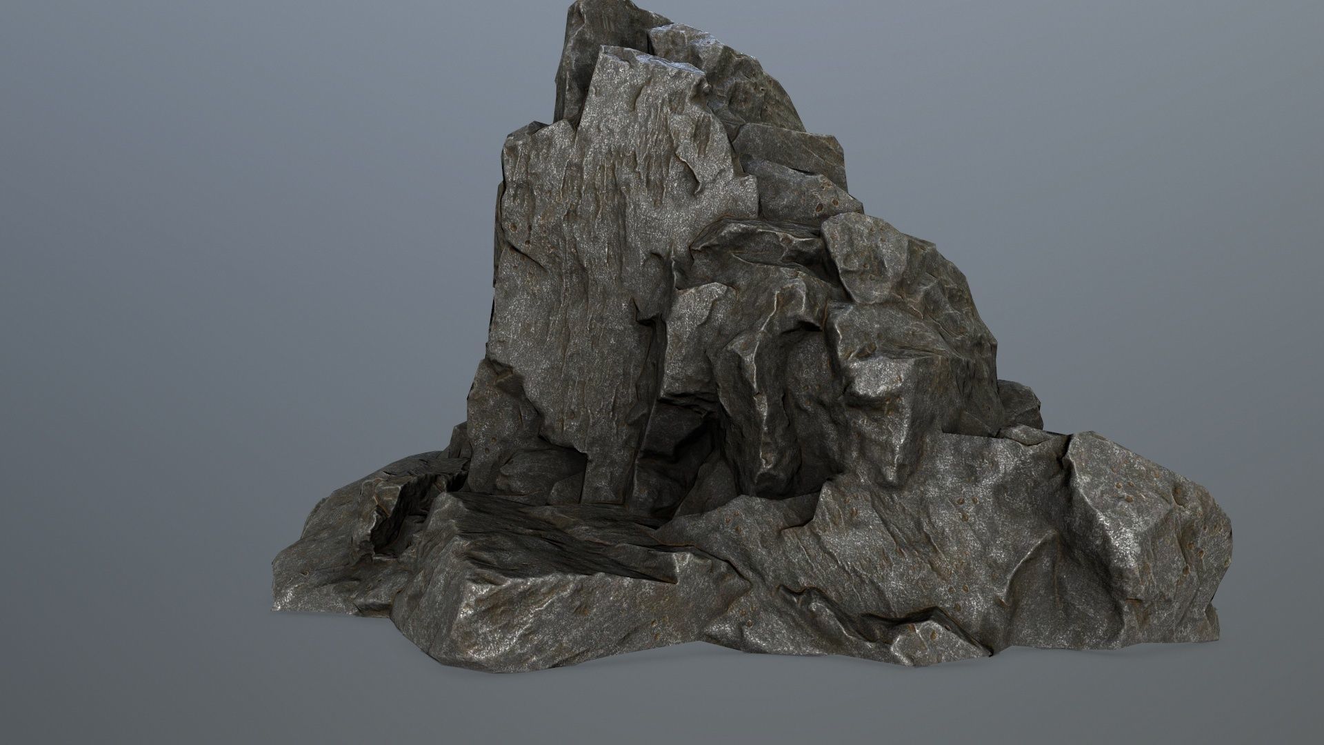 rock gate Low-poly 3D model_5