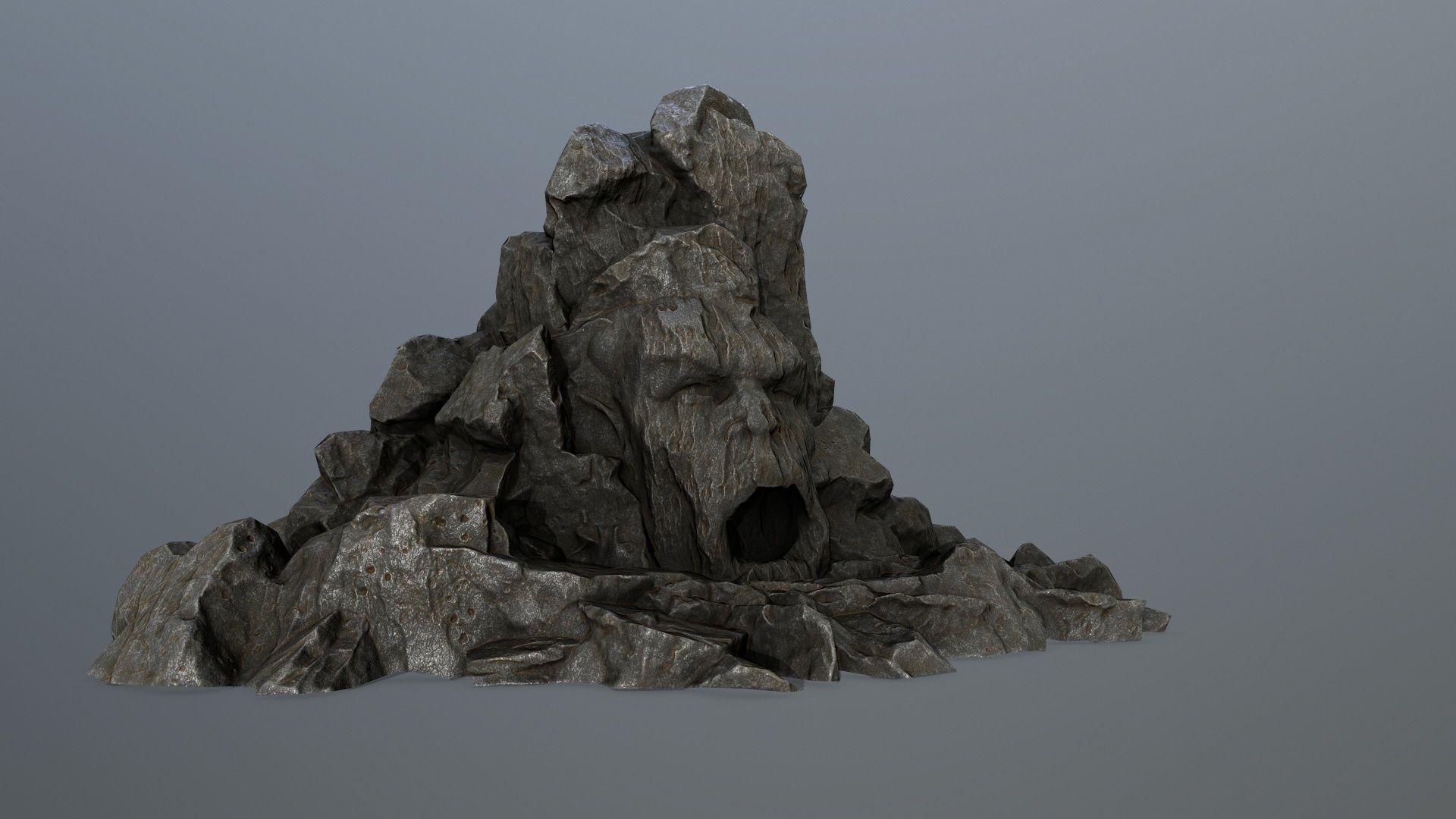 rock gate Low-poly 3D model_9
